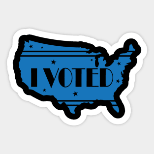 I Voted USA Map Sticker